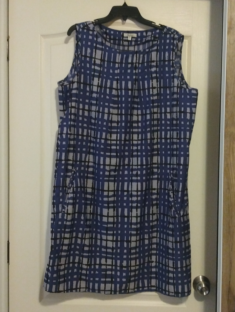 Contemporary Criss Cross Stripe Lightweight Shift Dress With Pockets sz 2X